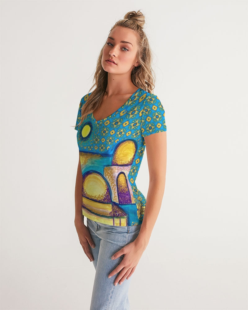 Jerusalem Sunshine Women's V-Neck Tee