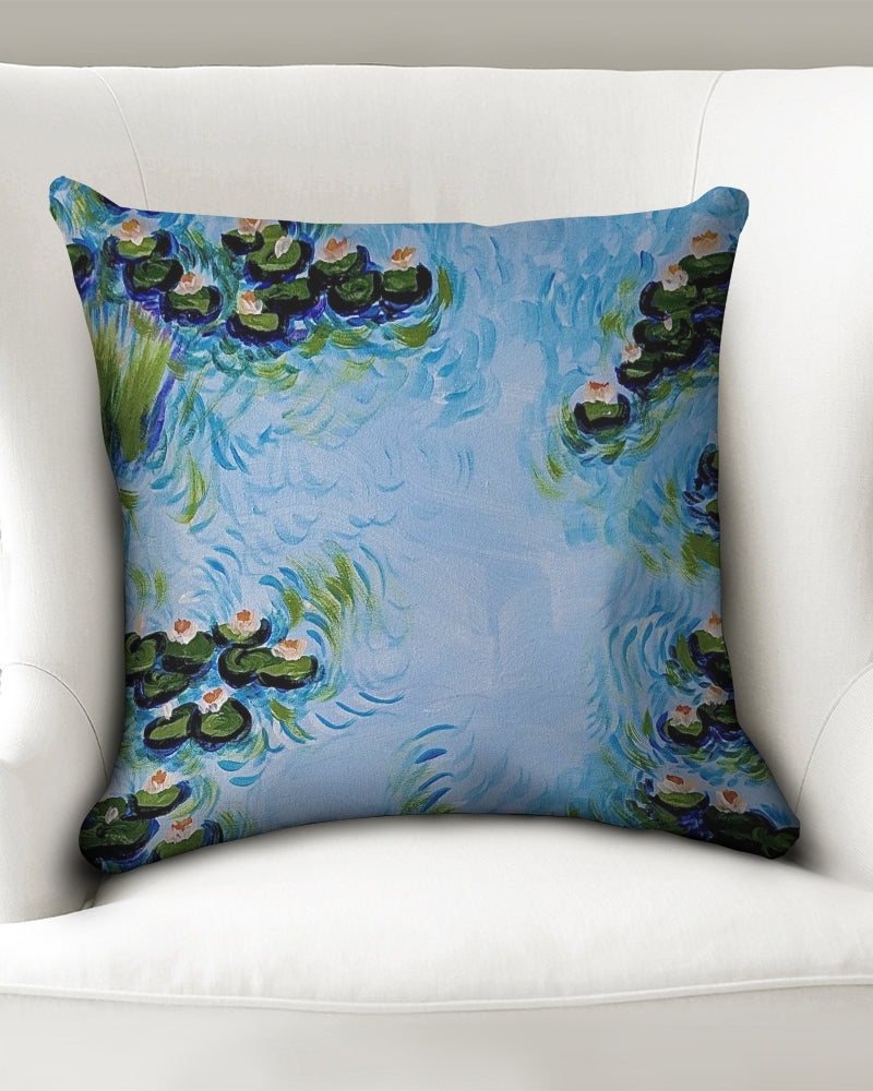 Water Lillies Throw Pillow Case 18"x18"