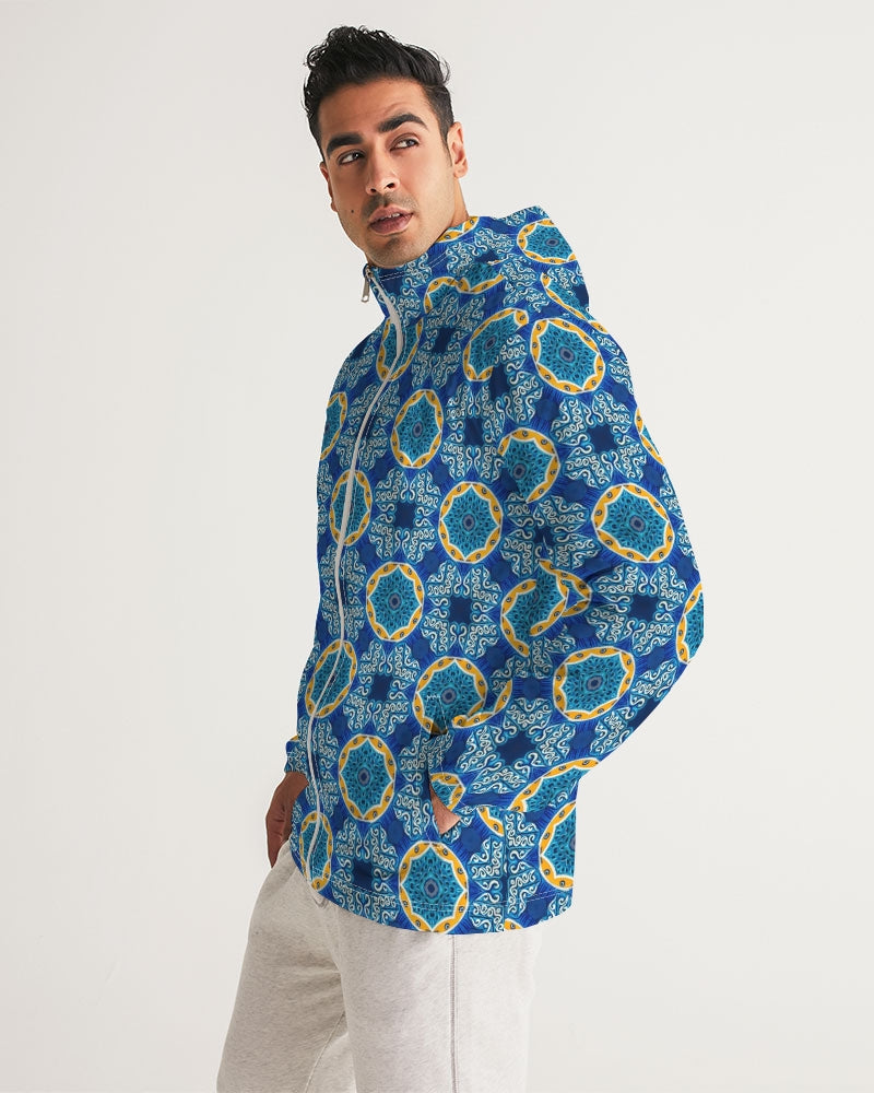 Blue Mosaic Men's Windbreaker