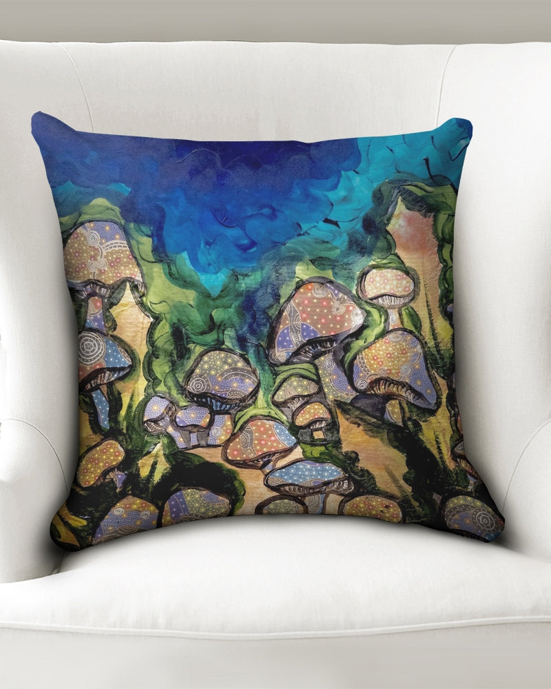 Mushrooms are Magic! Throw Pillow Case 18"x18"