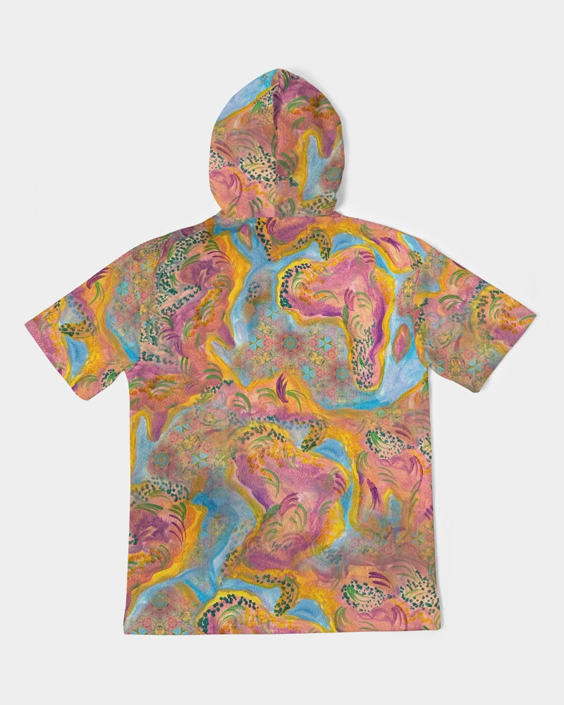 Around the world Men's Premium Heavyweight Short Sleeve Hoodie