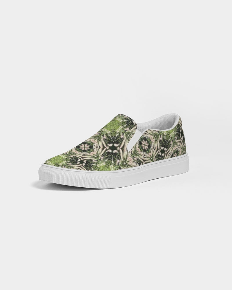 Green Kaleidoscope Women's Slip-On Canvas Shoe
