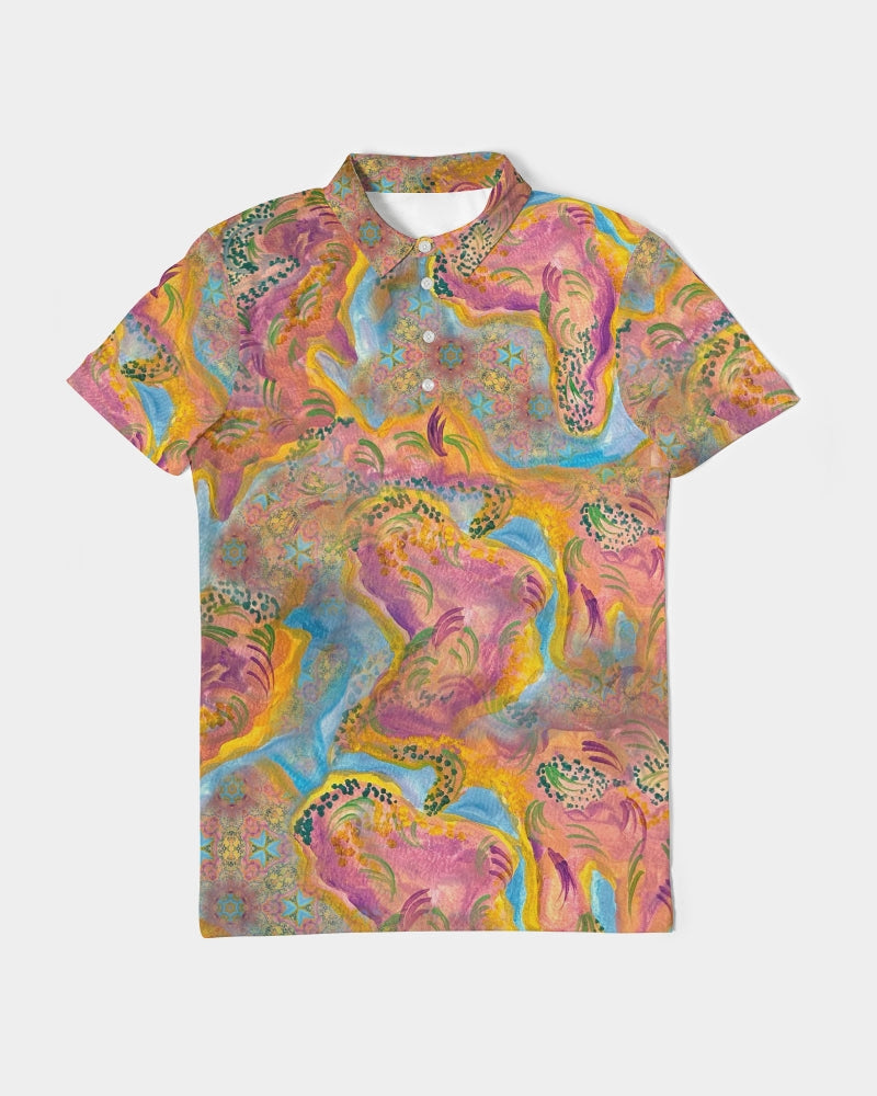 Around the world Men's Slim Fit Short Sleeve Polo