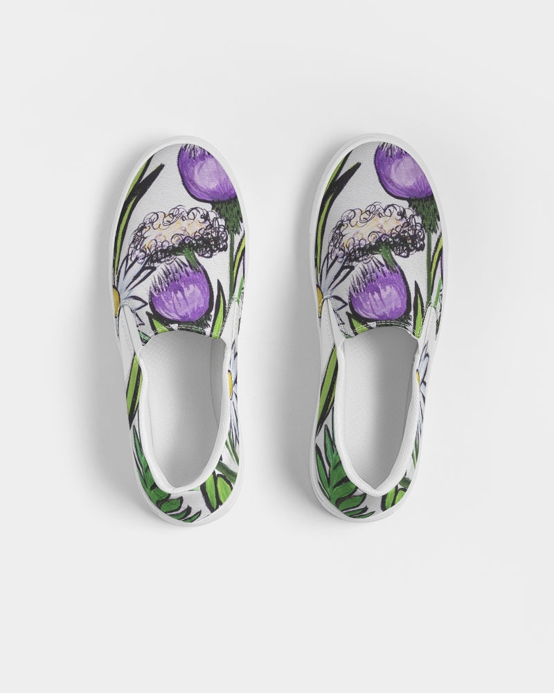 Thistles and Daisies Men's Slip-On Canvas Shoe