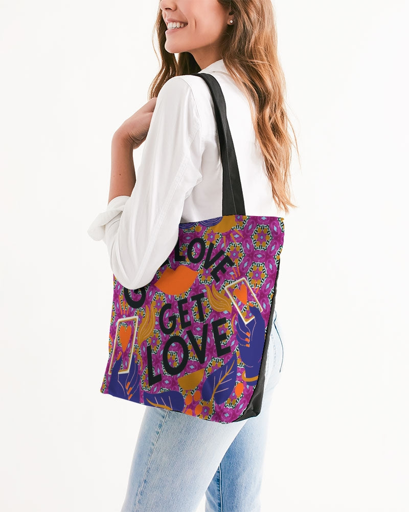 Give Love Canvas Zip Tote