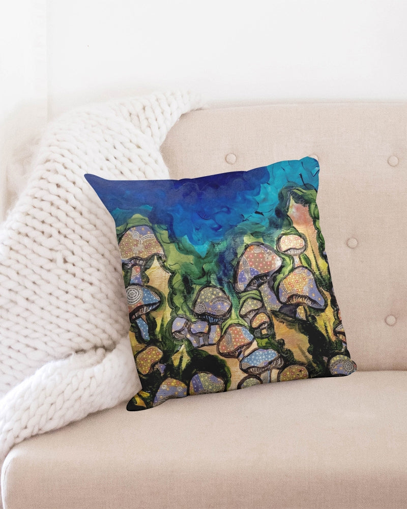Mushrooms are Magic! Throw Pillow Case 18"x18"