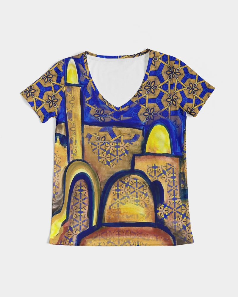 Jerusalem Evening Women's V-Neck Tee