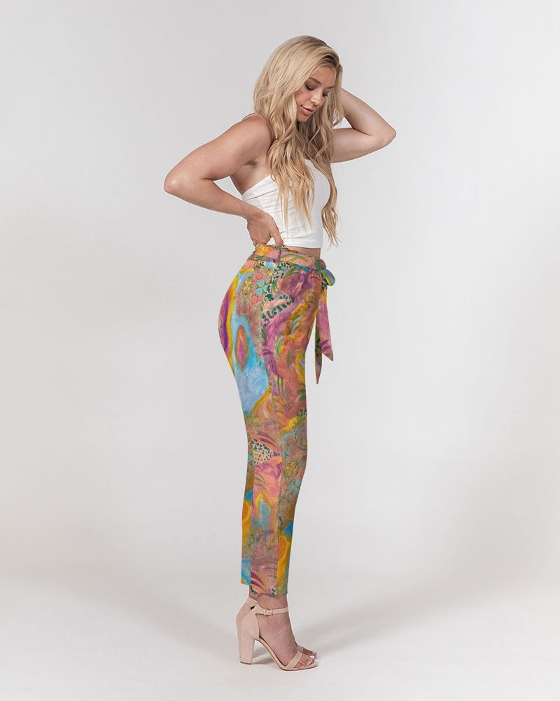 Around the world Women's Belted Tapered Pants