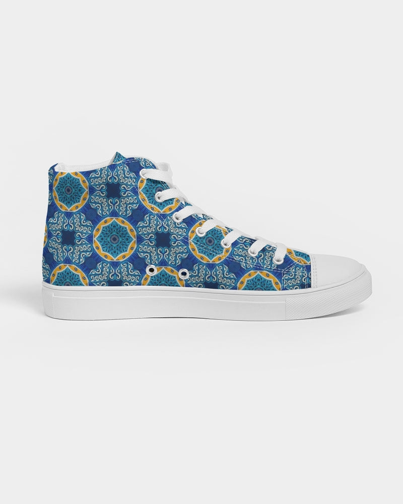 Blue Mosaic Men's Hightop Canvas Shoe