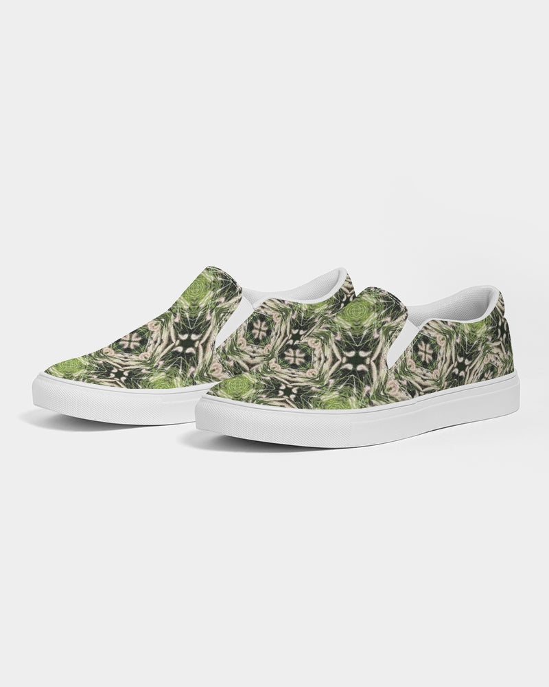 Green Kaleidoscope Women's Slip-On Canvas Shoe