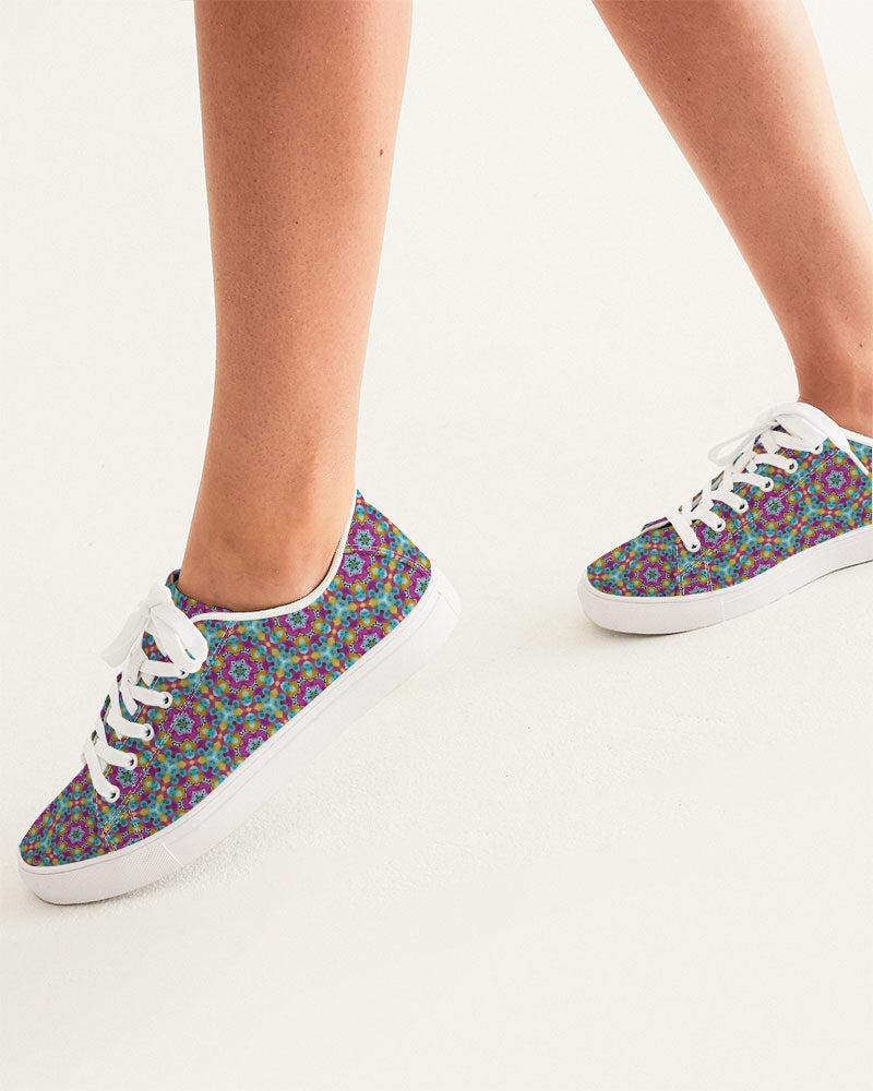 Watercolor Wonderland Women's Faux-Leather Sneaker
