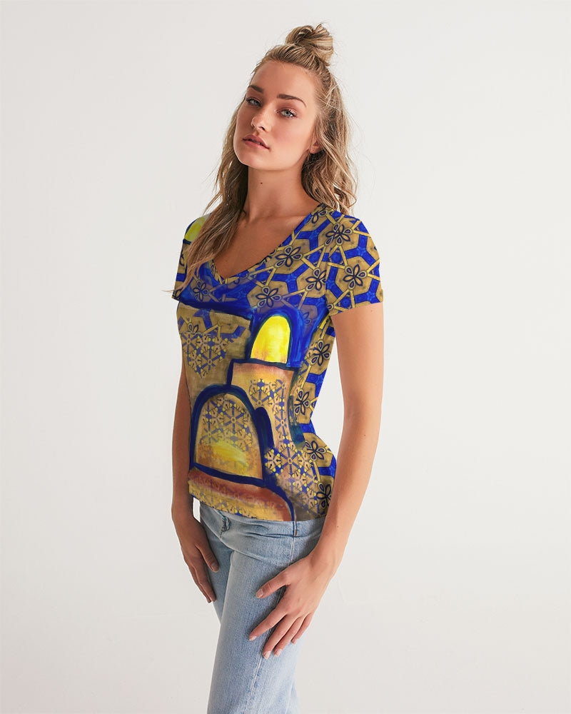 Jerusalem Evening Women's V-Neck Tee