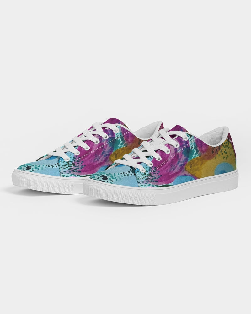 Watercolor Wonderland Men's Faux-Leather Sneaker