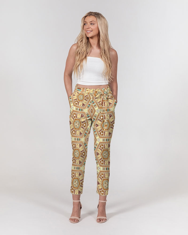 Middle Eastsern Mosaic Women's Belted Tapered Pants