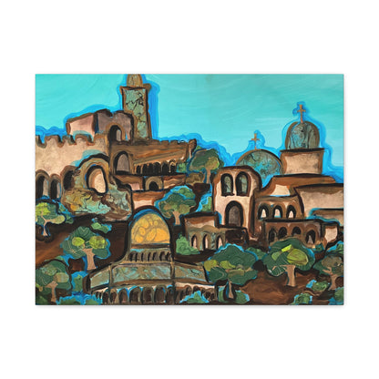 Artistic Canvas Print - Vibrant Architectural Landscape Wall Art