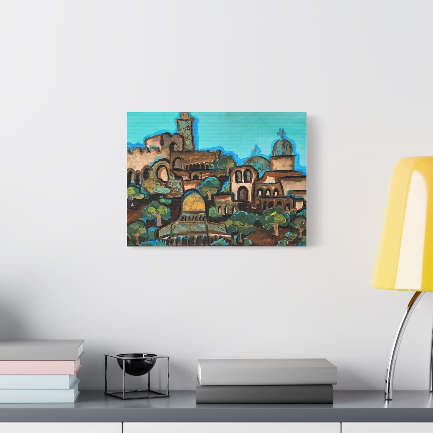 Artistic Canvas Print - Vibrant Architectural Landscape Wall Art