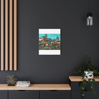 Artistic Canvas Print - Vibrant Architectural Landscape Wall Art