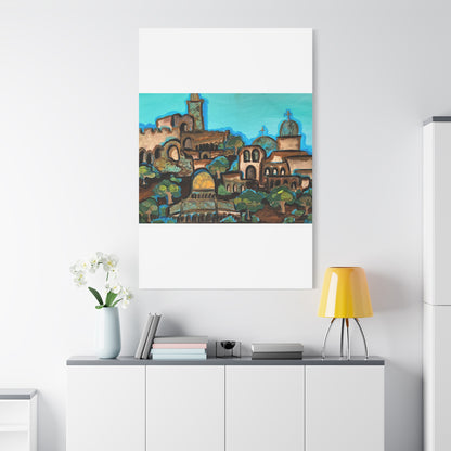 Artistic Canvas Print - Vibrant Architectural Landscape Wall Art