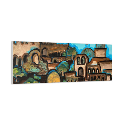 Artistic Canvas Print - Vibrant Architectural Landscape Wall Art