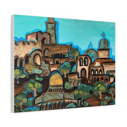 Artistic Canvas Print - Vibrant Architectural Landscape Wall Art