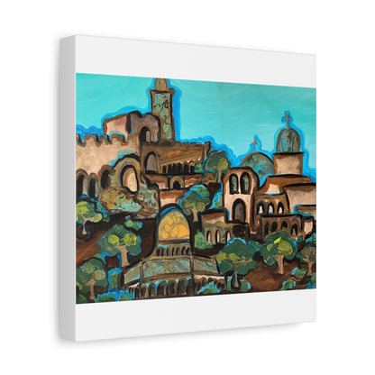 Artistic Canvas Print - Vibrant Architectural Landscape Wall Art