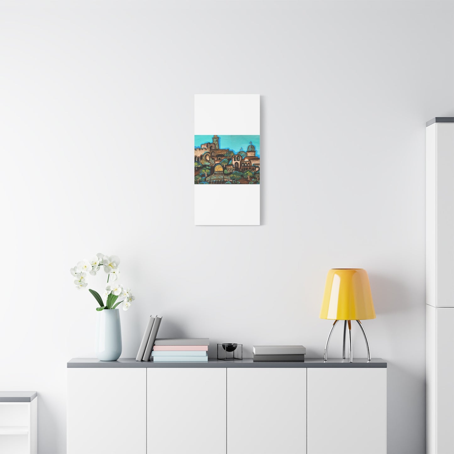 Artistic Canvas Print - Vibrant Architectural Landscape Wall Art