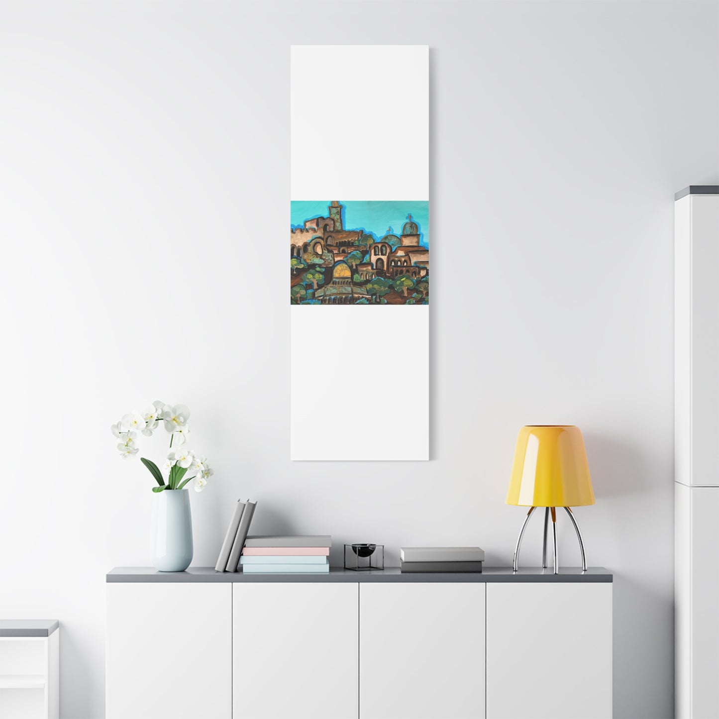 Artistic Canvas Print - Vibrant Architectural Landscape Wall Art