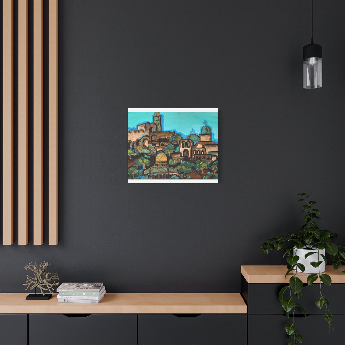 Artistic Canvas Print - Vibrant Architectural Landscape Wall Art