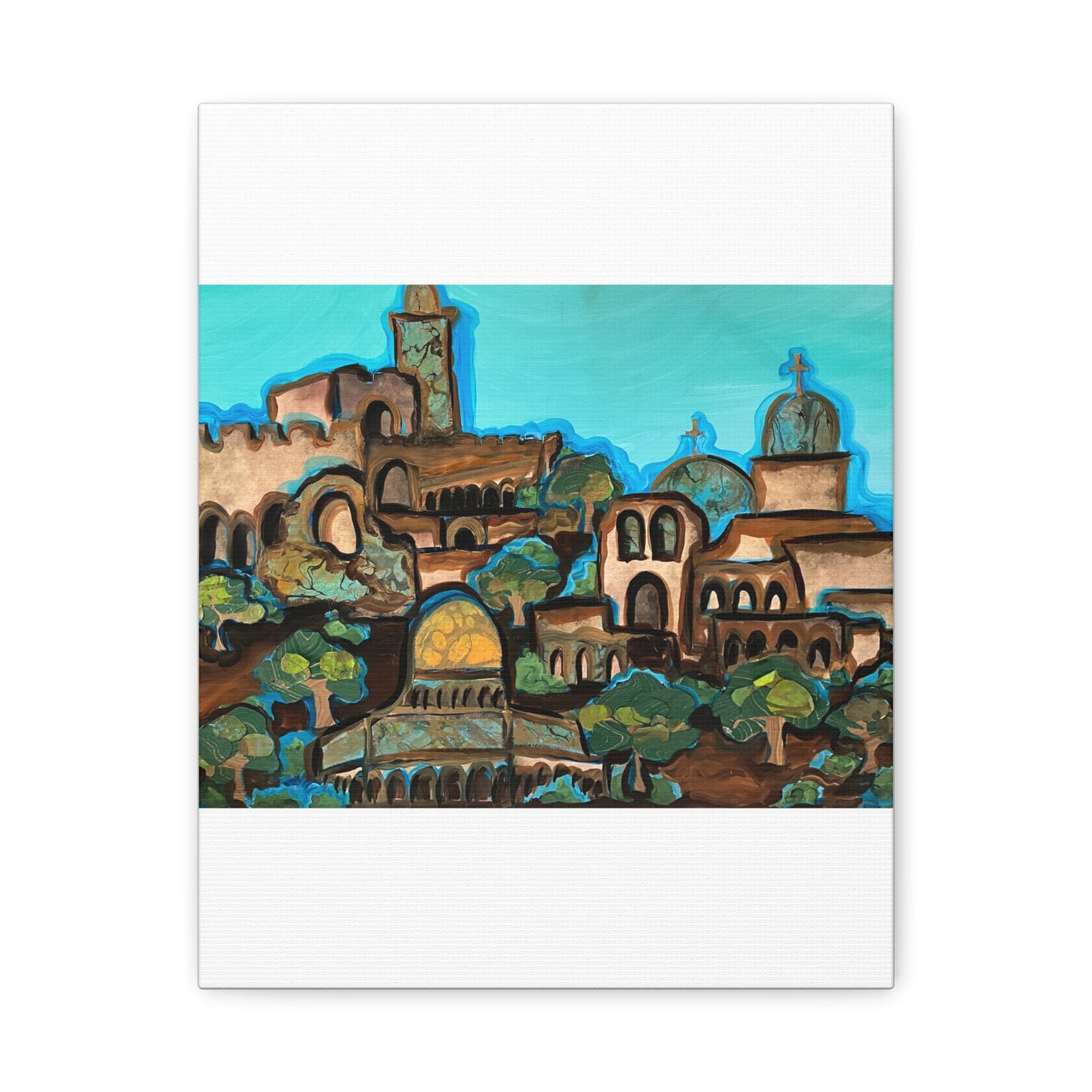 Artistic Canvas Print - Vibrant Architectural Landscape Wall Art