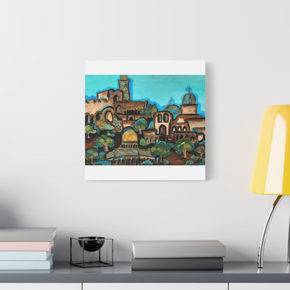 Artistic Canvas Print - Vibrant Architectural Landscape Wall Art