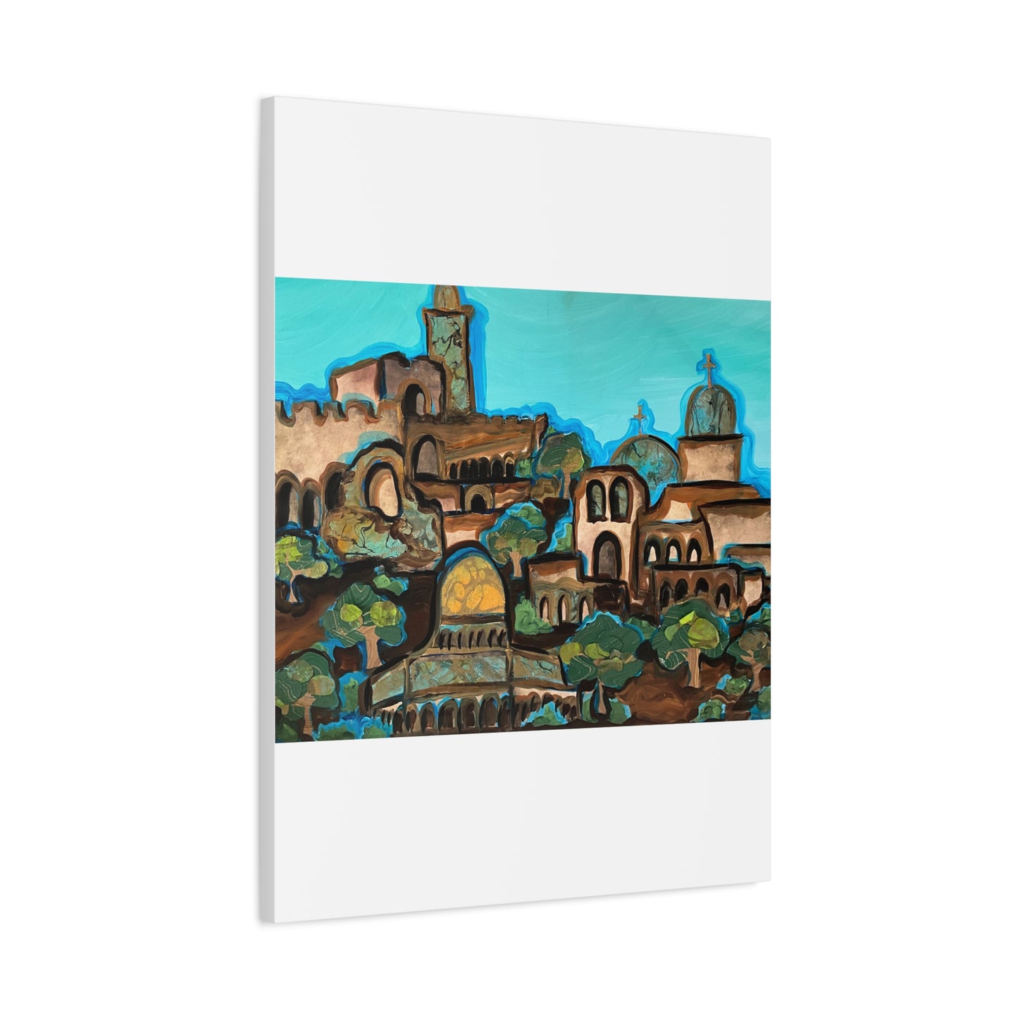 Artistic Canvas Print - Vibrant Architectural Landscape Wall Art