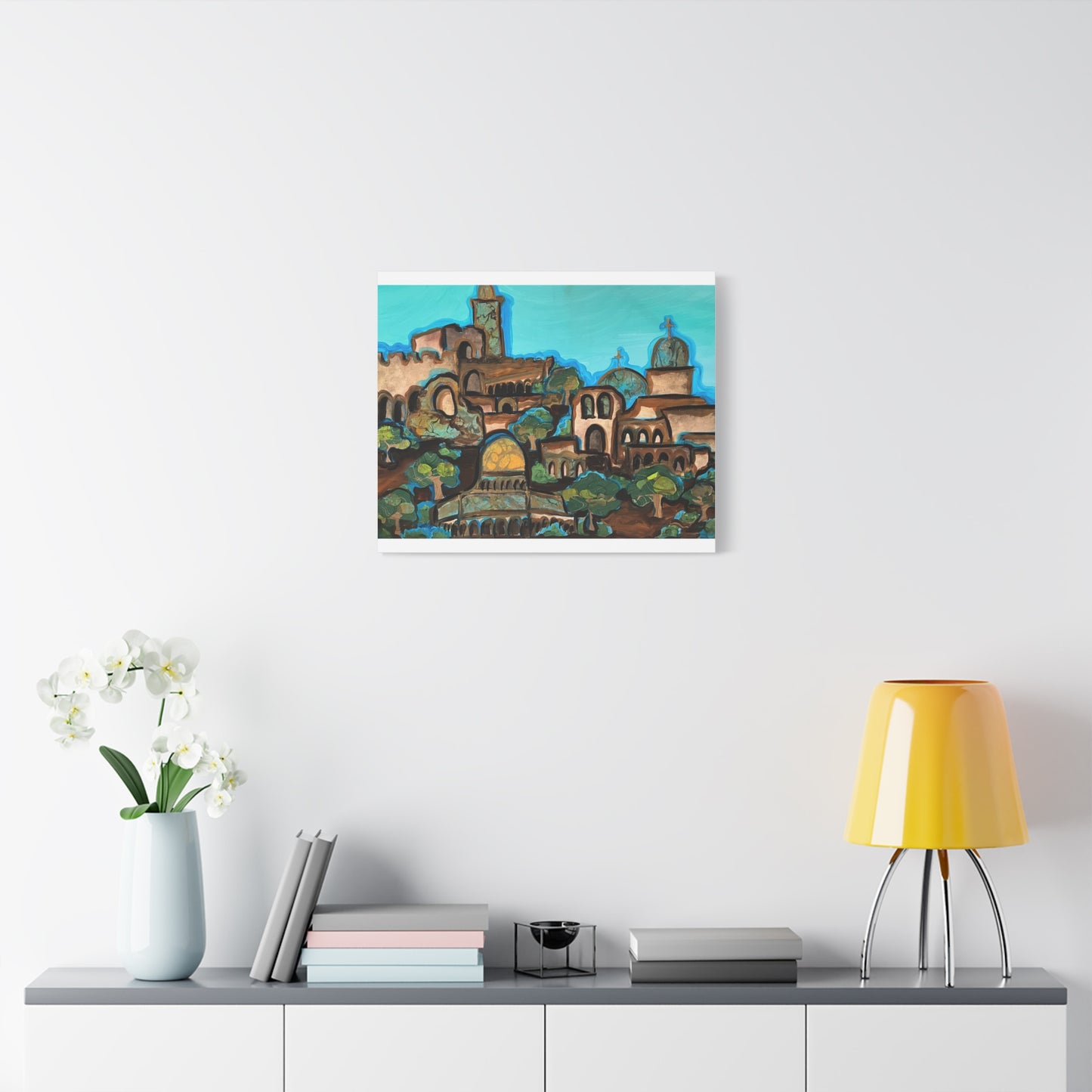 Artistic Canvas Print - Vibrant Architectural Landscape Wall Art