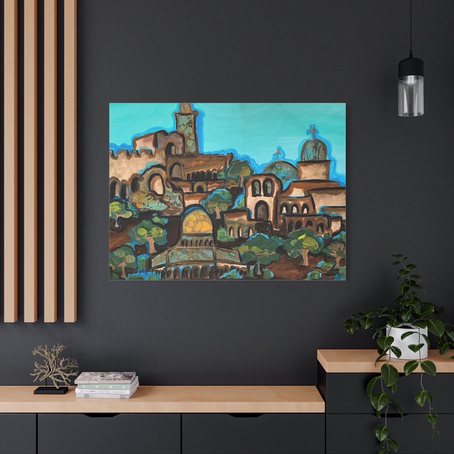 Artistic Canvas Print - Vibrant Architectural Landscape Wall Art