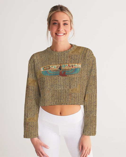 Walk like an Egyptian Women's All-Over Print Cropped Sweatshirt