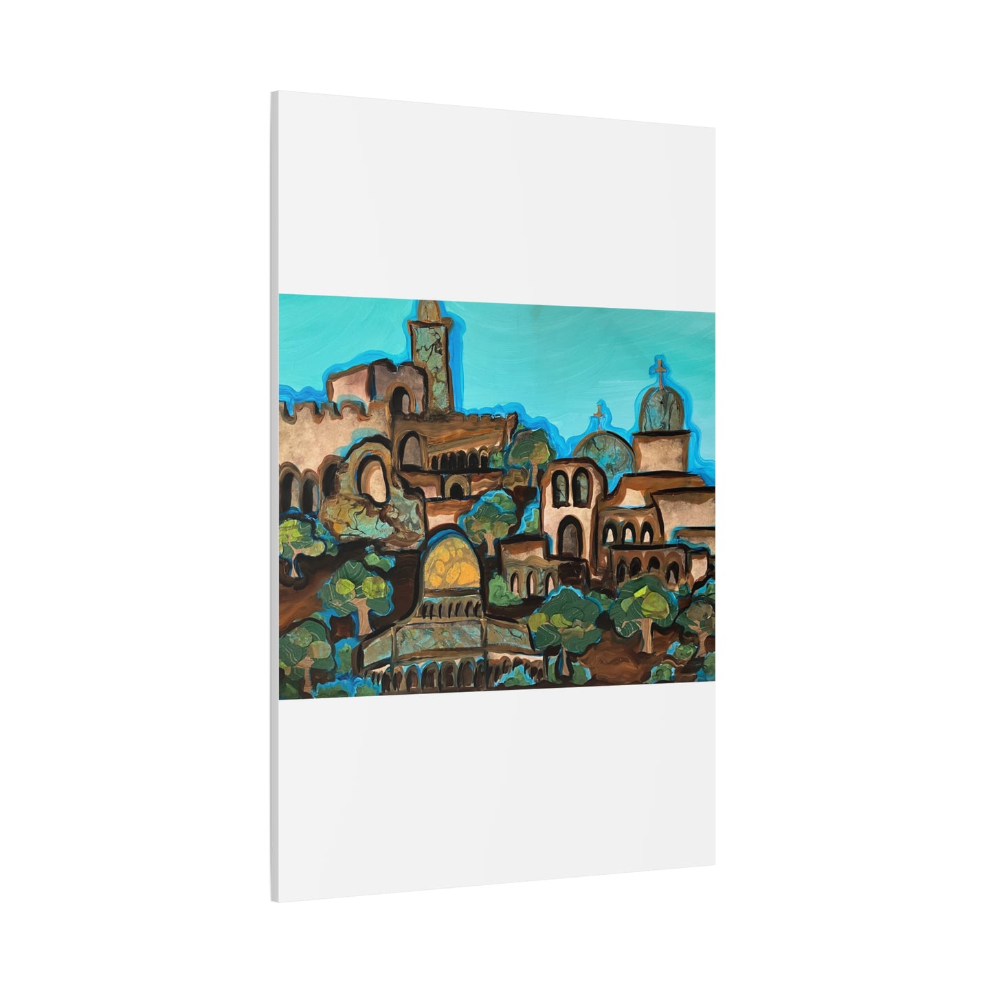 Artistic Canvas Print - Vibrant Architectural Landscape Wall Art