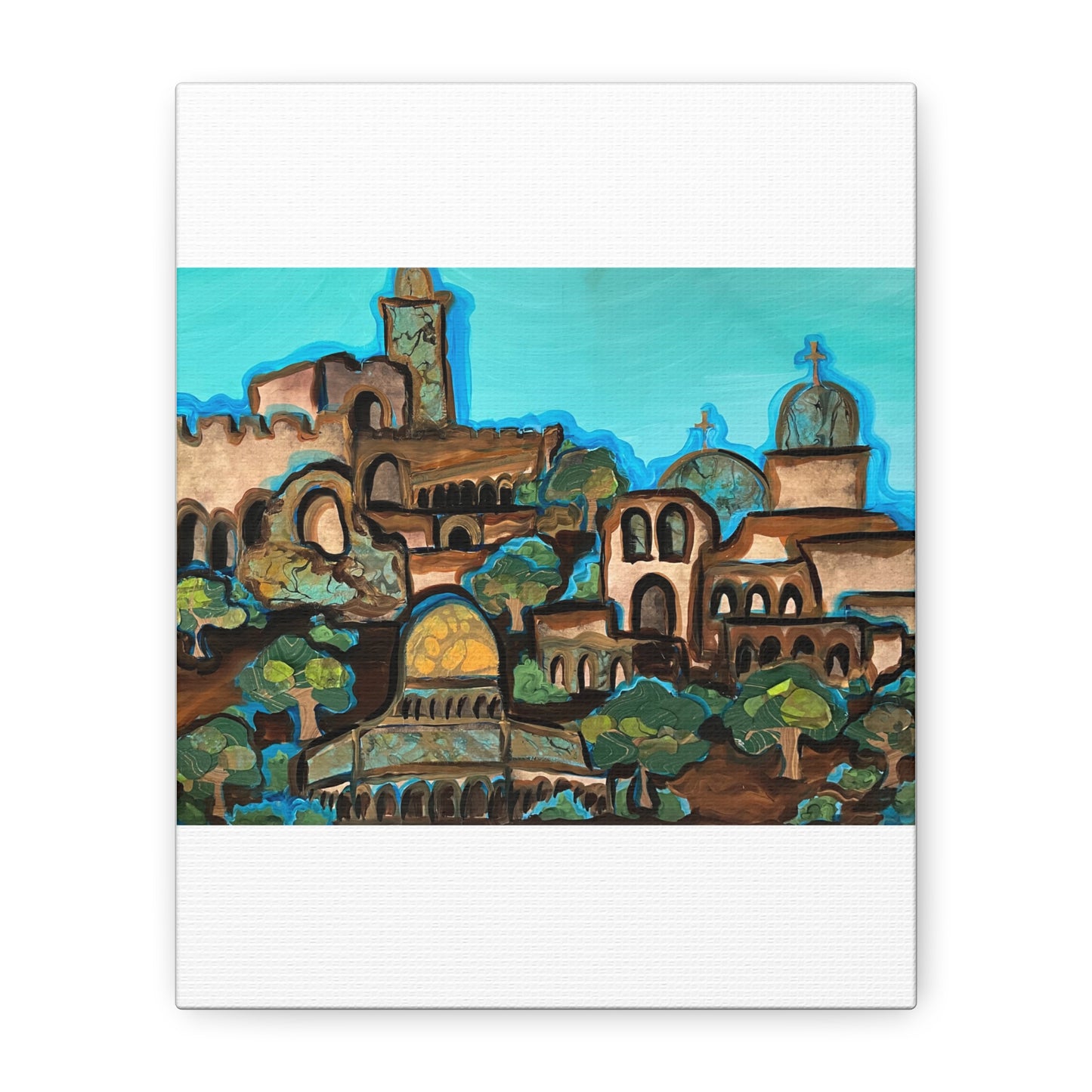 Artistic Canvas Print - Vibrant Architectural Landscape Wall Art