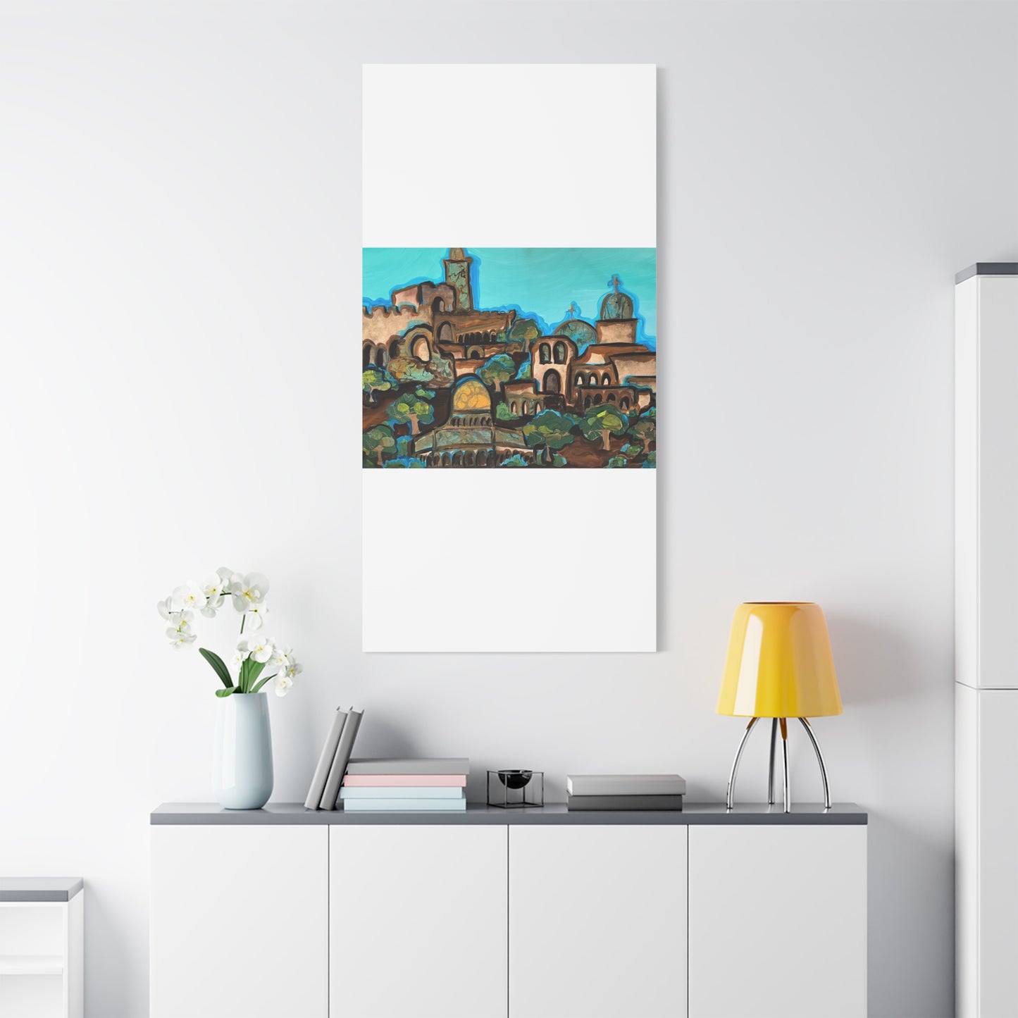 Artistic Canvas Print - Vibrant Architectural Landscape Wall Art