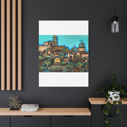 Artistic Canvas Print - Vibrant Architectural Landscape Wall Art