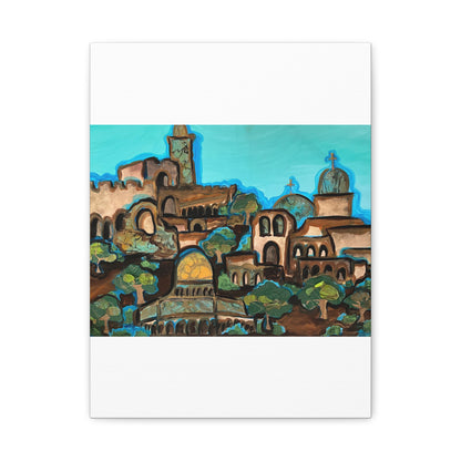 Artistic Canvas Print - Vibrant Architectural Landscape Wall Art