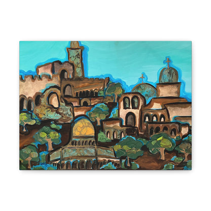 Artistic Canvas Print - Vibrant Architectural Landscape Wall Art