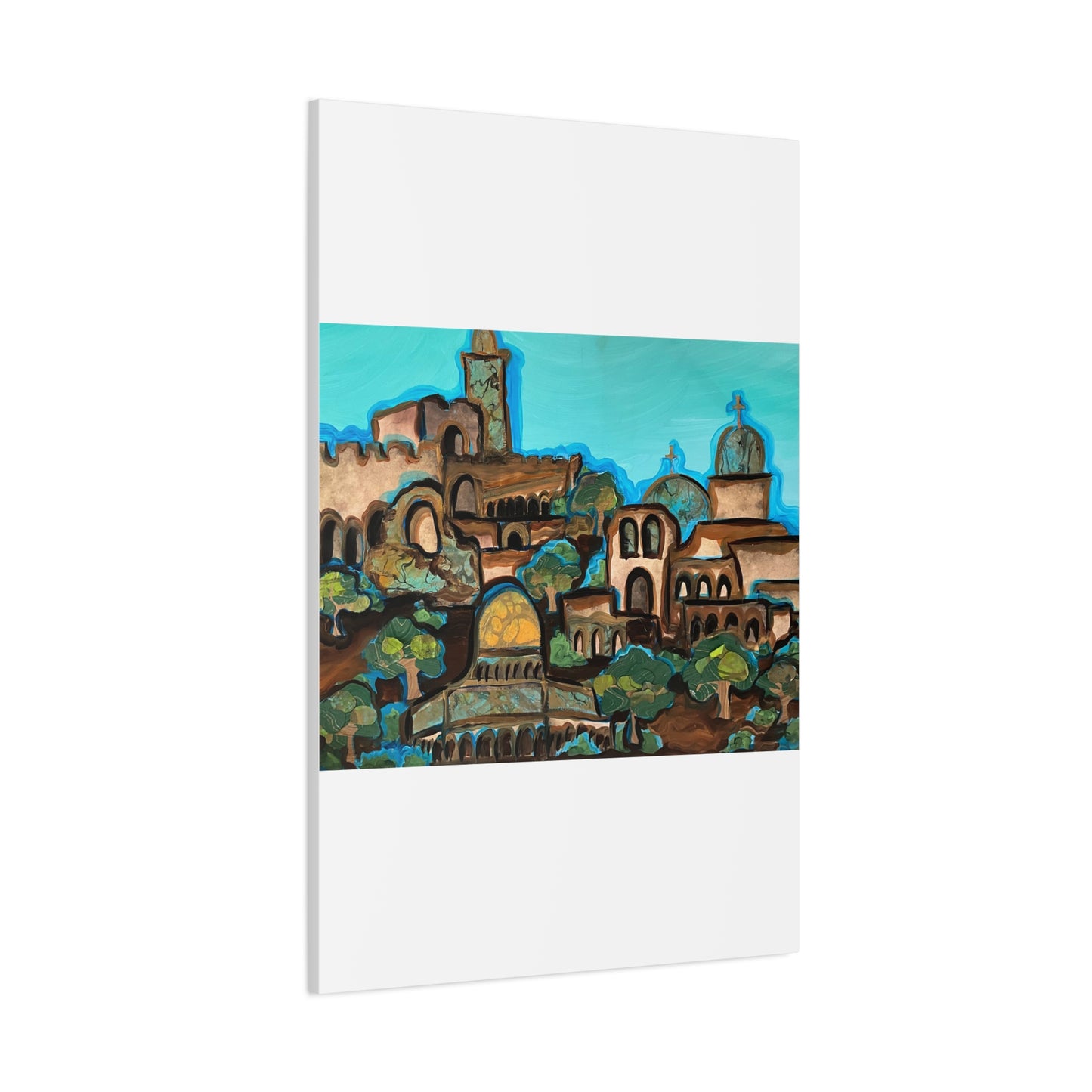 Artistic Canvas Print - Vibrant Architectural Landscape Wall Art