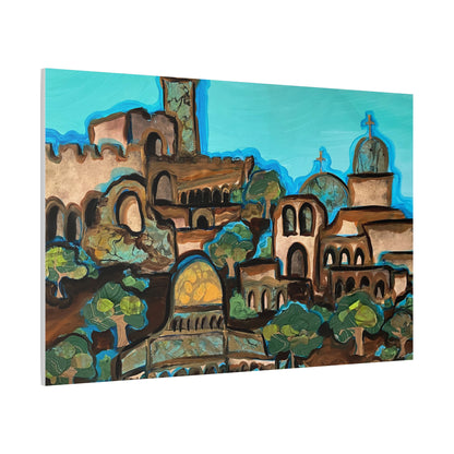 Artistic Canvas Print - Vibrant Architectural Landscape Wall Art