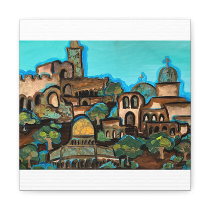 Artistic Canvas Print - Vibrant Architectural Landscape Wall Art