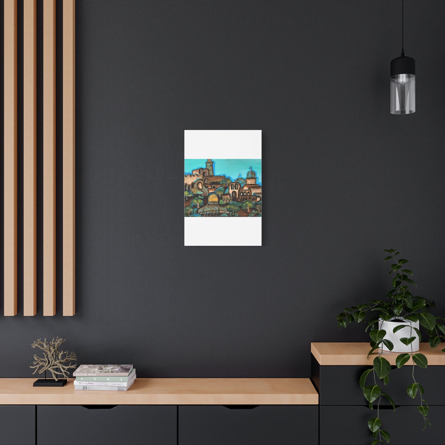 Artistic Canvas Print - Vibrant Architectural Landscape Wall Art