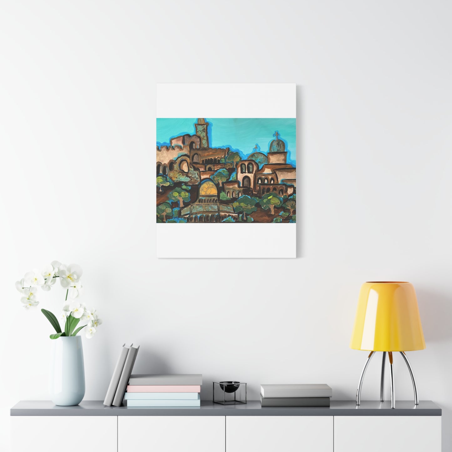 Artistic Canvas Print - Vibrant Architectural Landscape Wall Art