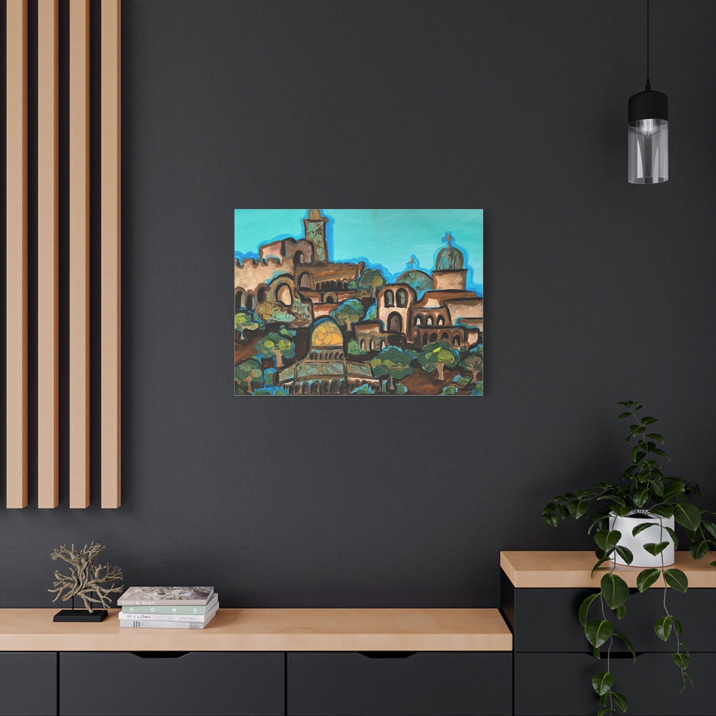 Artistic Canvas Print - Vibrant Architectural Landscape Wall Art