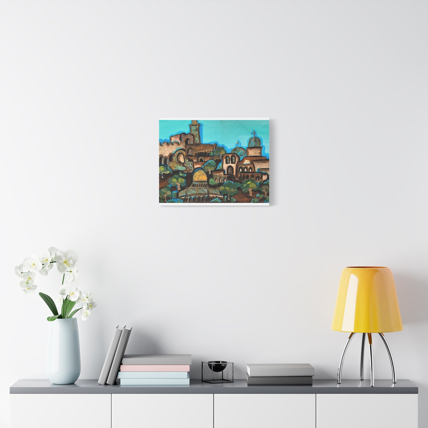 Artistic Canvas Print - Vibrant Architectural Landscape Wall Art