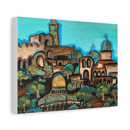 Artistic Canvas Print - Vibrant Architectural Landscape Wall Art