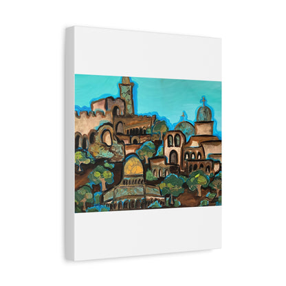 Artistic Canvas Print - Vibrant Architectural Landscape Wall Art