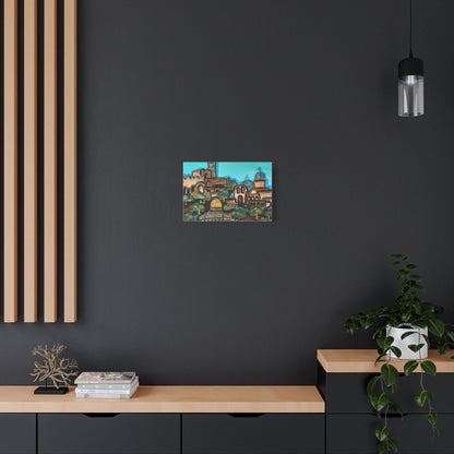 Artistic Canvas Print - Vibrant Architectural Landscape Wall Art